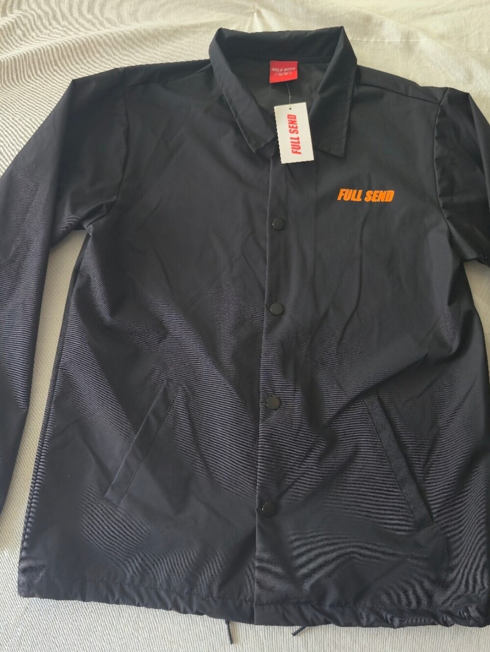 NELK BOYS Full Send Bird Hunters Black Coach Jacket Medium M New With Tags
